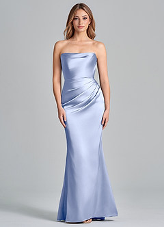 Azazie Olea Bridesmaid Dresses Ice Mermaid Strapless Stretch Satin Convertible Dress image3