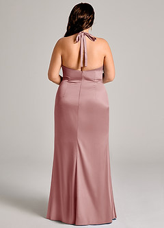 Azazie Valerie Jurken voor bruidsmeisjes Jurk van Stretch Satijn met Zeemeermin Geplooid Stoffige Roos image6