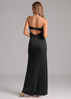 Azazie Leonis Bridesmaid Dresses Black Mermaid Strapless Velvet Dress image6
