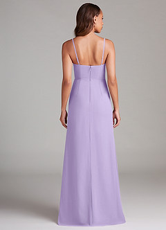 Azazie Maci Robes de demoiselle d'honneur Robe Fourreau en Mousseline de soie Plissée Lilas image7