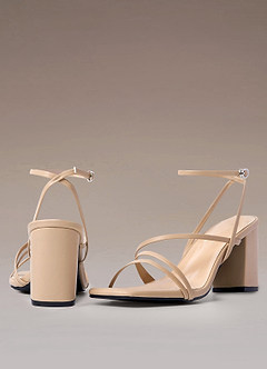 front Ankle Strap Block Heel Sandals