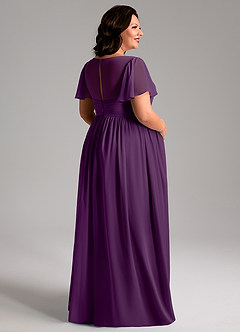 Azazie Verna Maternity Bridesmaid Dresses A-Line V-Neck Ruched Chiffon Floor-Length Dress image8