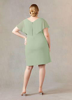 Azazie Julia Mother of the Bride Dresses Dusty Sage Sheath V-Neck Pleated Chiffon Dress image7