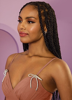 Barbie ♥ Azazie Robes de demoiselle d'honneur Robe Trapèze en Mousseline de soie avec poches Mai Tai image5