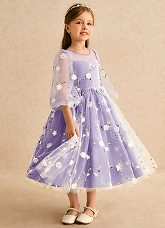 Azazie Elowen Flower Girl Dresses Tahiti A-Line Sweetheart Neckline Lace Dress image4
