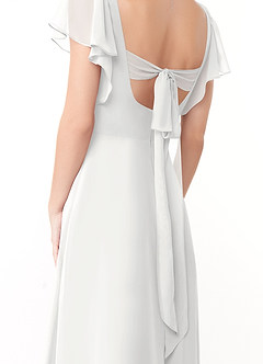 Azazie Syenna Bridesmaid Dresses White A-Line Ruched Chiffon Dress image3