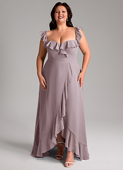 Azazie Lyra Bridesmaid Dresses Dusk A-Line Chiffon Convertible Dress image15