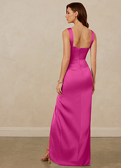 Christian Siriano Bridal for Azazie 1017 Bridesmaid Dresses Fuchsia Sheath Sweetheart Neckline Stretch Satin Dress image5