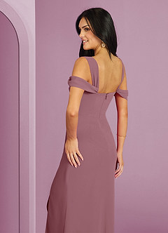 Barbie ♥ Azazie Final Sale Vintage Mauve A-Line Off the Shoulder Chiffon Dress image2