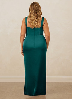 Christian Siriano Bridal for Azazie 1017 Bridesmaid Dresses Peacock Sheath Sweetheart Neckline Stretch Satin Dress image11
