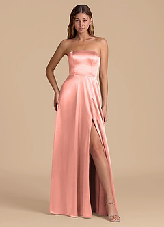 Azazie Wren Abiti da Damigella Abito A-Line in Raso Metallizzato Senza Cinturino Rosetta image4