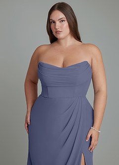 Azazie Johana Bridesmaid Dresses Stormy Mermaid Off the Shoulder Chiffon Convertible Dress image15