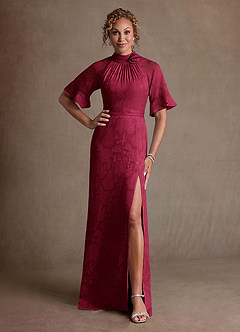 Azazie Hypatia Suknie dla Matki Panny Młodej Osłona Pofałdowany Kwiatowe wypalenie Długość podłogi Sukienka image1