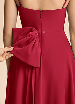 Azazie Bear Junior Scarlet A-Line Pleated Chiffon Dress image6