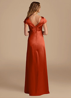 Azazie Allessia Maternity Bridesmaid Dresses A-Line Metallic Satin Floor-Length Dress image5