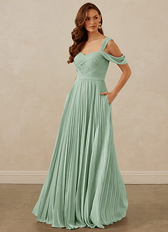 Christian Siriano Bridal for Azazie 1013 Bridesmaid Dresses Agave A-Line Off the Shoulder Chiffon Dress image1