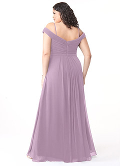 Azazie Audrianna Jurken voor bruidsmeisjes Converteerbaar Jurk van Chiffon met A-Lijn Off-the-shoulder verzameld Blauweregen image8