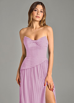 Azazie Becka Bridesmaid Dresses Candy Pink A-Line Strapless Chiffon Dress image6