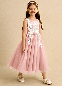 Azazie Sundae Robe Demoiselle D'honneur Fillette Robe Princesse en Dentelle Rosette image4