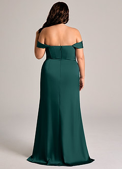 Azazie Johana Bridesmaid Dresses Pine Mermaid Off the Shoulder Stretch Satin Convertible Dress image9