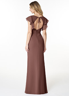 Azazie Val Final Sale Wisteria Mermaid V-Neck Keyhole Chiffon Dress image4