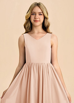 Azazie Hathaway Junior English Rose A-Line Bow Chiffon Dress image6