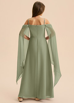 Azazie Moana Junior Linia A Pofałdowany Szyfon Długość podłogi Młodsza druhna Sukienka image5