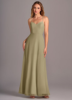 Azazie Mei Bridesmaid Dresses Moss Green A-Line Chiffon Dress image1