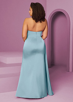 Barbie ♥ Azazie Suknie dla druhen Dopasowana sukienka typu syrenka z elastycznej satyny z plisowanym halterem image12