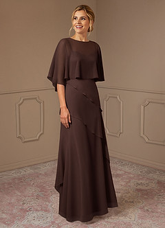 Azazie Bowie vestidos de madre de la novia Vestido de Ganache de Gasa de Corte en A image2