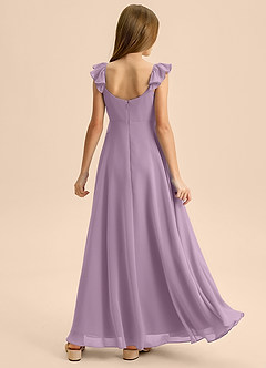 Azazie Carmin Junior Klä av A-Line i Chiffong Rynkad image2