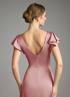 Azazie Omari Bridesmaid Dresses Dusty Rose A-Line Stretch Satin Dress image7