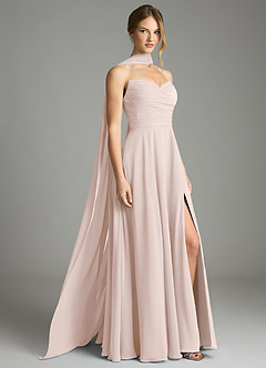 Azazie Ayla Abiti da Damigella Abito A-Line in Chiffon Scollo a Cuore Petalo Di Rosa image1