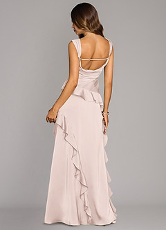 Azazie Sloane Bridesmaid Dresses Blushing Pink A-Line Sweetheart Neckline Stretch Satin Dress image2