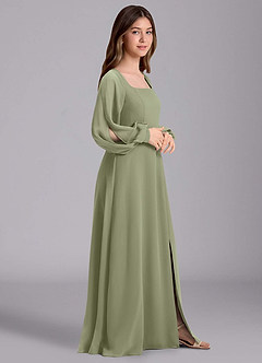 Azazie Bondi Junior Klänning av A-Line i Chiffong Blouson image4