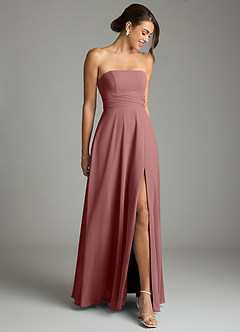 Azazie Tamira Suknie dla druhen Linia A Pofałdowany Szyfon Do ziemi Sukienka image2