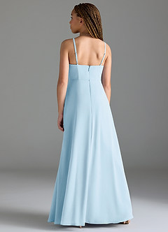 Azazie Moira Junior Agave A-Line with Pockets Chiffon Dress image5