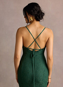 Rema Emerald Green Self Tie Maxi Dress image3