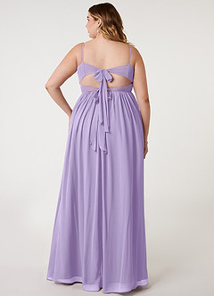 Azazie Zeya Bridesmaid Dresses Lilac A-Line V-Neck Pleated Chiffon Dress image7