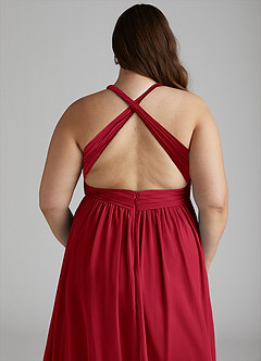 Azazie Ashia Final Sale Scarlet A-Line Pleated Chiffon Dress image12