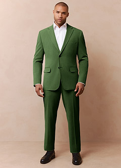 front James Olive Structured Stretch Suit