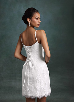 Azazie Bella Wedding Dresses Diamond White Sheath Tulle Dress image6