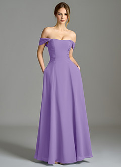 Azazie Oasis Bridesmaid Dresses Tahiti A-Line with Pockets Chiffon Dress image2