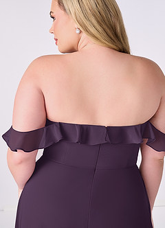 Barbie ♥ Azazie Final Sale Plum A-Line Off the Shoulder Chiffon Convertible Dress image11