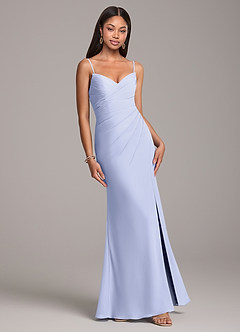 Azazie Yola Bridesmaid Dresses Lavender Sheath Pleated Chiffon Convertible Dress image5