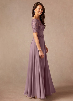 Azazie Raissa Mother of the Bride Dresses Dusty Rose A-Line Lace Chiffon Dress image4