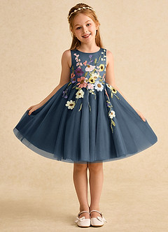 Azazie Prima Flower Girl Dresses Neptune A-Line Bow Tulle Dress image1