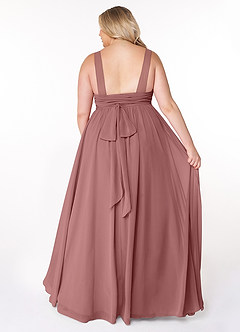 Azazie Kora Bridesmaid Dresses Desert Rose A-Line Pleated Chiffon Dress image8
