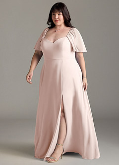 Azazie Chloe Bridesmaid Dresses Rose Petal A-Line Sweetheart Neckline Chiffon Dress image11