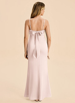 Azazie Mia Junior Robe Sirène en Satin extensible Plissé Rose Pâle image2